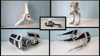 Lego Star Wars Imperial Shuttle, AT-ST, Tie Bomber, Tie Interceptor and Speeder Bike MOC