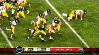 NFL 2010 Super Bowl XLV - Pittsburgh Steelers vs Green Bay Packers - 2nd Qrt - Madden '11 - HD