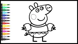 Peppa Pig Coloring pages: Fun, relaxing activities for Kids | Peek a Boo Song Nursery Rhymes song