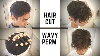 How to cut and perm men hair at home | Easy Cut and Perm Design