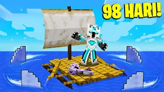 98 HARI FROST DAN BOCIL TERDAMPAR DI KELILINGI HIU MEGALODON DI TENGAH LAUT MINECRAFT!!!