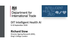 Intelligent Health AI Conference September 2020 - King's