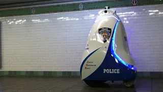 NYPD Robocop Patrolling Times Square Subway NYC 9.29.23