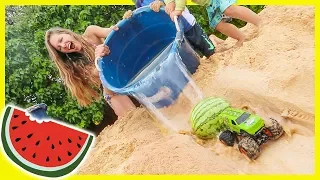 MONSTER TRUCK WATERMELON RAMP at the BEACH!