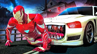 Franklin Saved Avengers From His New Cursed Killer Iron Man Car In GTA 5 ! | GTA 5 AVENGERS