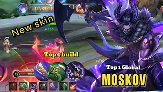 NEW MOSKOV SKIN INSANE LIFESTEAL AND DAMAGE GAMEPLAY 🤯😳 TOP 1 BUILD TOP GLOBAL PLAYER MLBB ‼️