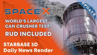 Spacex The world's largest can crusher test! RUD included! Starship Booster Boca Chica Dec. 27. 2021