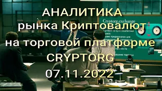 Аналитика рынка Криптовалют на торговой платформе Сryptorg. 07 11 2022