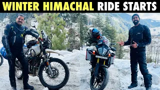 finally WINTER Himachal Ride STARTS | first day he SNOWFALL mil gaya | SJ VLOGS