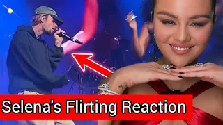 Selena Gomez Flirting Reaction on Justin's Performance 🤩