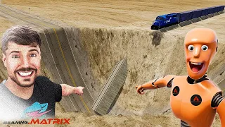 Train vs Giant Pit (MrBeast Parody) - BeamNG DRIVE | Beamng Drive Crashes Realistic