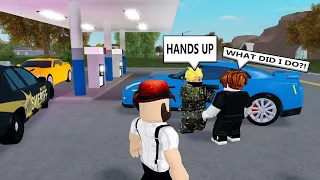 WE ENCOUNTER A POLICE SHOOTOUT AND GET TICKET FOR NO REASON ( Liberty County Roblox )