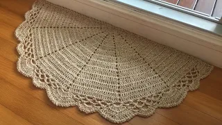 钩针编织麻线半圆入门垫Crochet Half Circle Jute Rug