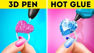 GENIUS 3D PEN AND HOT GLUE CRAFTS || Creative DIY Jewerly Ideas For Crafty Parents by 123 GO! FOOD