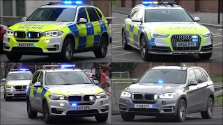 Armed police cars responding with horn, siren and lights (Mega Compilation)