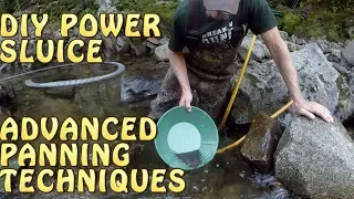 DIY power Sluice + Advanced Panning with Black Sand + dredging in Maine