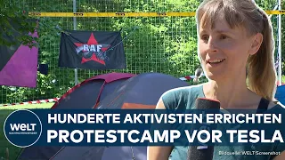 PROTESTCAMP GEGEN TESLA: Großeinsatz bei in Grünheide! Polizei befürchtet Eskalation