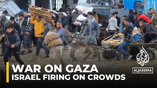 Israeli forces open fired on a crowd of Palestinians during aid handout