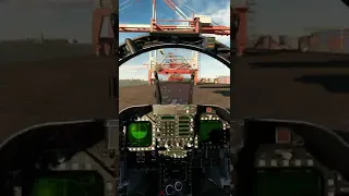 Extreme low flying under dock cranes | Dubai | DCS | F/A-18C | Cockpit view | Persian Gulf