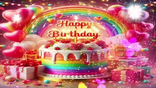 Happy birthday song remix animated 3D cake Countdown birthday video happy birthday rainbow🌈🥳🎉🎁🎊