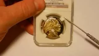 Counterfeit 2011-W 1 oz Gold Buffalo in a fake NGC slab