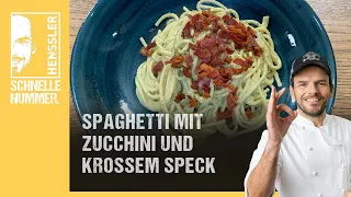 Schnelles Spaghetti mit Zucchini und krossem Speck Rezept von Steffen Henssler | Günstige Rezepte