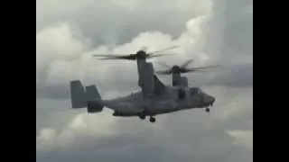 US Marine MV-22 Osprey Helicopter Flight Take-off Demonstration