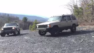 2 jeep Cherokees off-road at Centralia PA