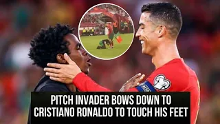 Pitch Invader Lifts Cristiano Ronaldo & Touch His Feet