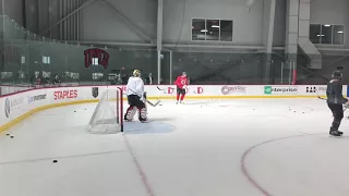 Marc-Andre Fleury works out on ice Sunday morning