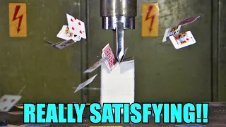 Splitting Playing Cards with Hydraulic Press | Satisfying Compilation