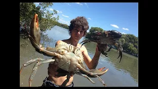 EP 3 - HUGE MUDCRABS Caught BAREHANDED - Catch n Cook - With BUTTER LEMON Sauce! | TDK