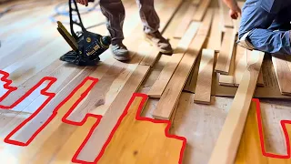 How To Lace Together A Wood Floor (Seamless flooring addition)