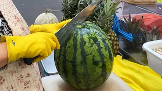 TOP 4 MASTERS of NEAT FRUIT CUTTING - AMAZING CREATIVE FRUIT CUTTING SKILLS - KOREAN STREET FOOD