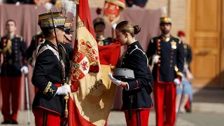 Princess Leonor of Spain takes part in a flag swearing-in ceremony in Zaragoza (full ceremony)