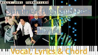 🎹Summer, Highland Falls, Chord & Lyrics, Billy Joel, Synthesia Piano