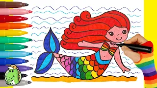 How to draw a MERMAID - Easy Drawing for Kids Cute