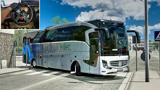 Mercedes Travego BUS Takes on Mountain Roads in Euro Truck Simulator - Logitech G29 Gameplay