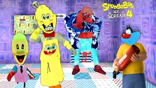 😲 Spongebob Rod ? | ICE SCREAM 4 SPONGEBOB MOD full gameplay With Oggy and Jack Voice