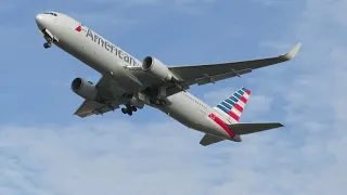 American Airlines Boeing 767-300ER Takeoff at Amsterdam Schiphol Airport