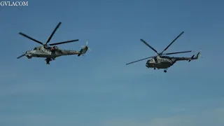Czech Air Force Mil Mi-24 Hind and Mi-171 Hip display at RIAT 2022