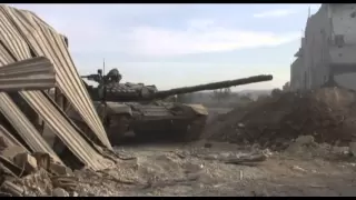 Работа танка по снайперам. Сирия.