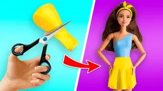 Fabrique des ROBES POUR TES POUPÉES BARBIE en 5 minutes ou moins !