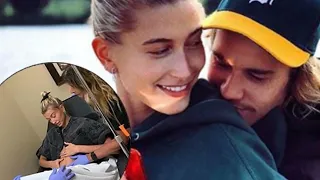 "Pregnant Hailey Bieber Flaunts Baby Bump in a Micro-Mini Crop Top and Leather Jacket"