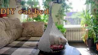 DIY cat bed  Rattan cat bed. Плетение лежанка из ротанга своими руками.