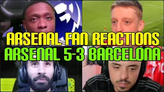 ARSENAL FANS REACTION TO ARSENAL 5-3 BARCELONA | FANS CHANNEL