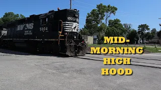 S02E180 Mid Morning High Hood (Norfolk Southern, High Hood, GP38-2, Train Horn, Covered Hopper)