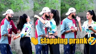 slapping prank🤣 prank on girlfriend    (gone extremely romantic) kissing prank slapping prank 👋