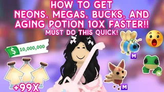 Get NEONS, MEGAS + more 10x Faster!😱🤩| Must do this quick before its too late!😮 | #adoptme