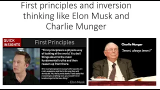 How to use First Principles and Inversion Thinking like Elon Musk and Charlie Munger? #thinking